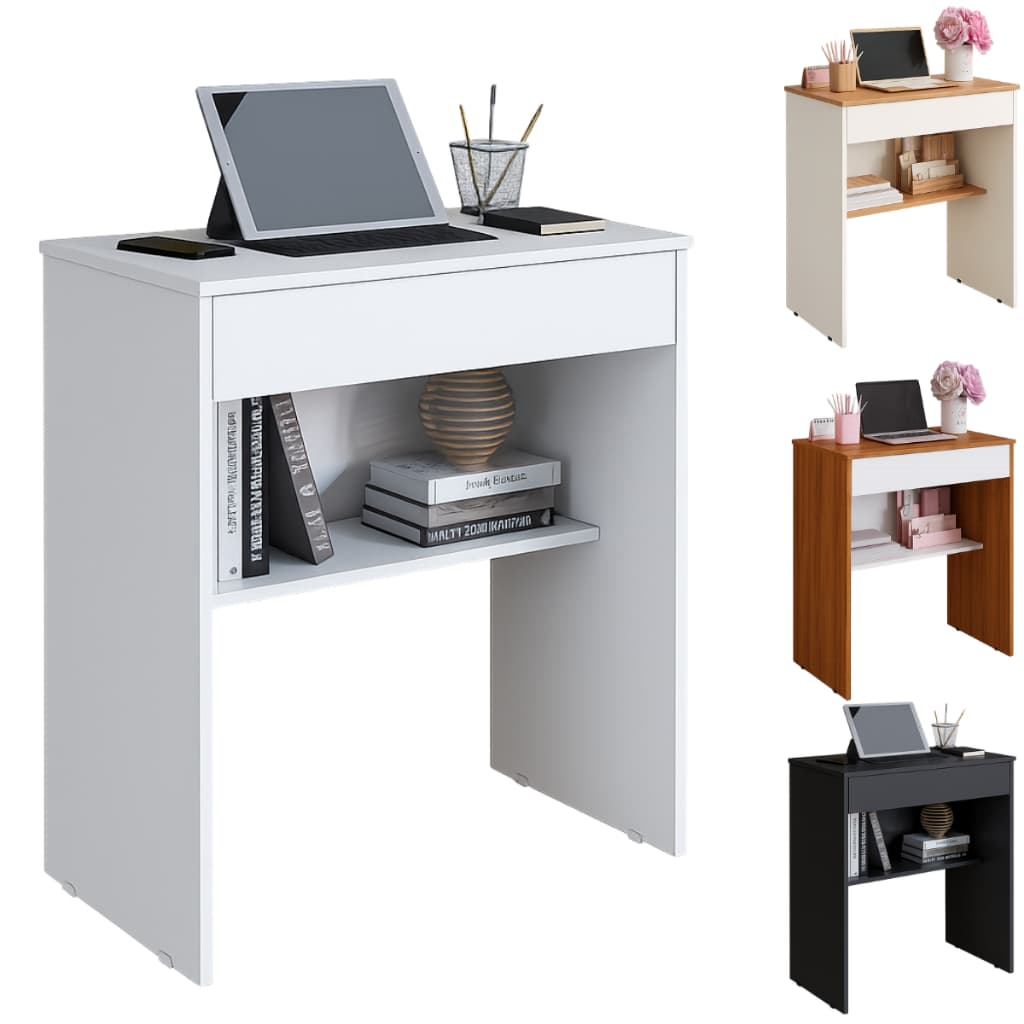Penteadeira Escrivaninha Quarto Com Gaveta Prateleira Home Office Simples Montagem Compacto Moderno