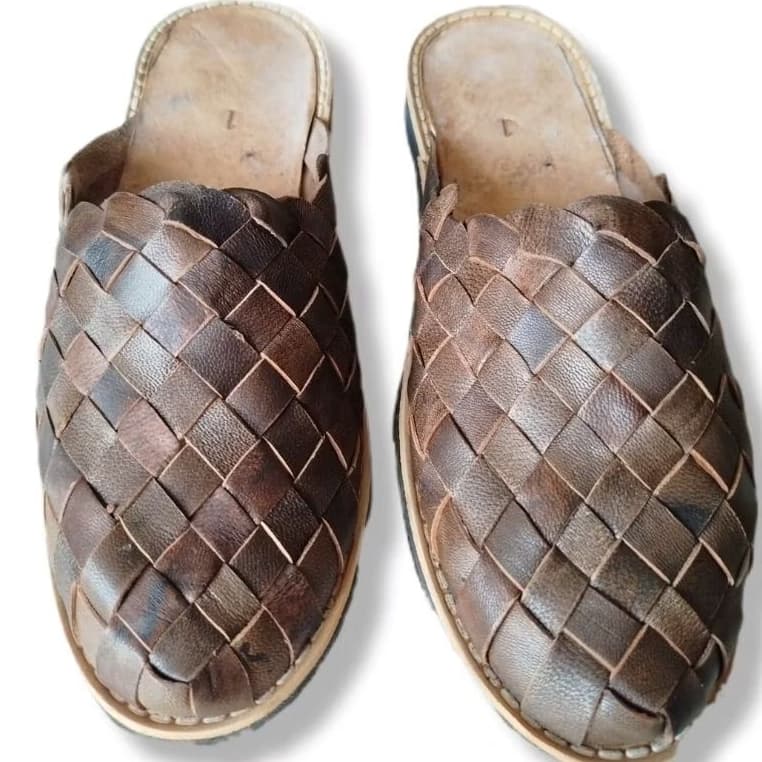 Mule babuche xagrim pantufa Sandália Couro tradicional