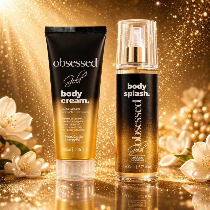 Body Splash Gold +Body Cream Creme Hidratante Gold 200ml