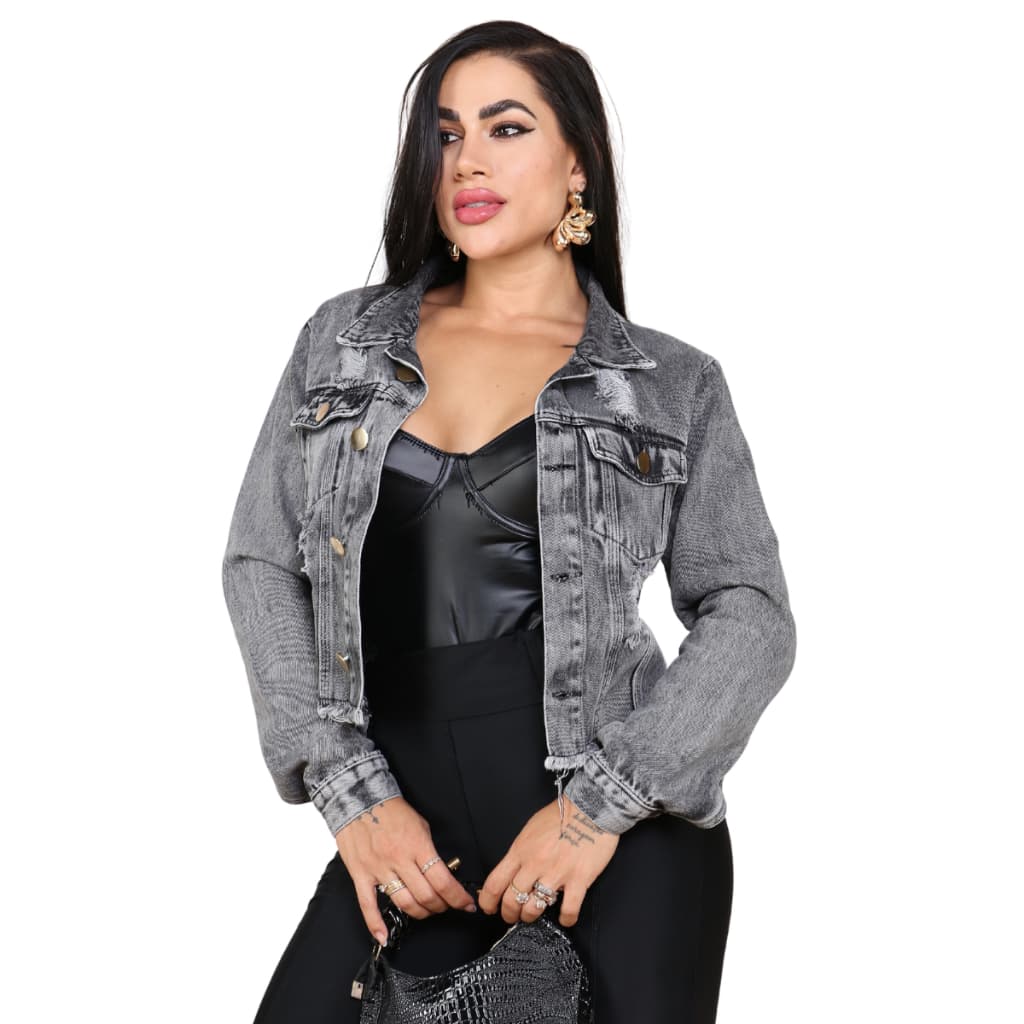 Jaqueta jeans feminina adulto 100% algodão varias cores do M ao G1