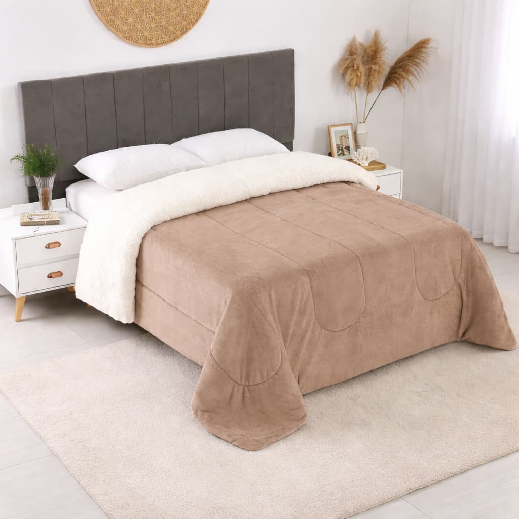 Coberdrom Queen Sherpa Pele de Carneiro 2,40m x 2,20m Super Macio
