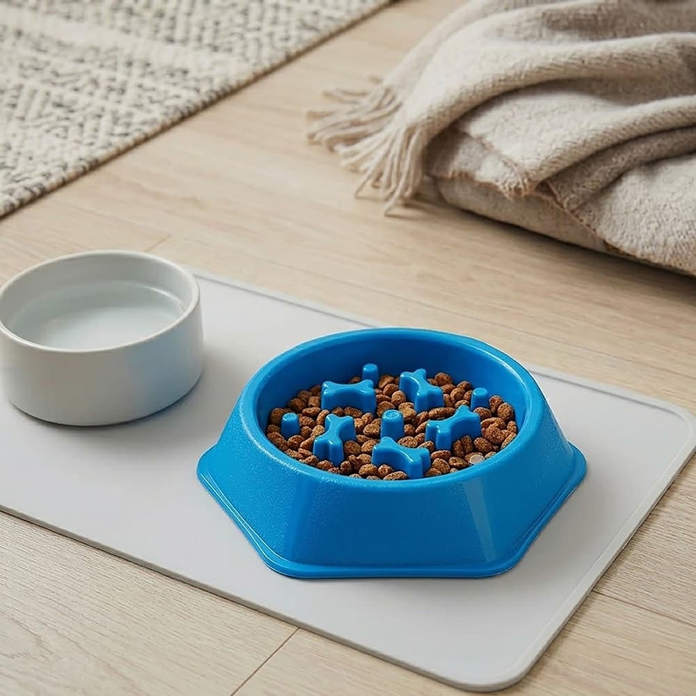 Comedouro Lento Cachorros e Gatos 600ML Vasilha Pratinho Para Ração de Cachorro