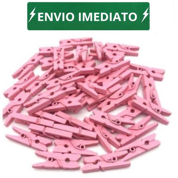 Mini pregador prendedor rosa bebê madeira pequeno 2,5 cm 15 ou 50 unidades lembrancinha artesanato