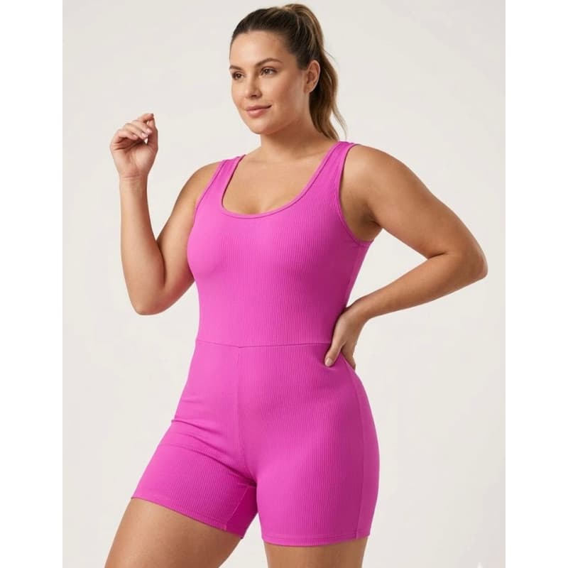 Macaquinho Fitness Feminino Plus Size Canelado Modelador Zero Transparência Alta Elasticidade