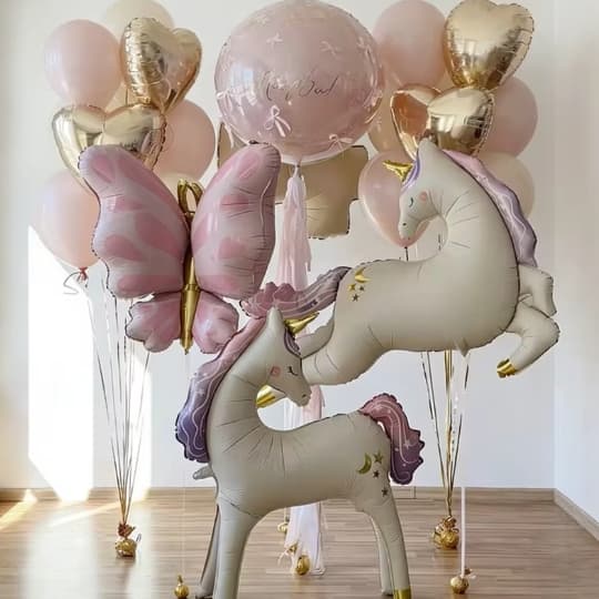 Balão Unicórnio Ternura Gigante De 1 Metro - Unicórnio 3D Infantil Festa De Aniversário - Kit bexiga ternura