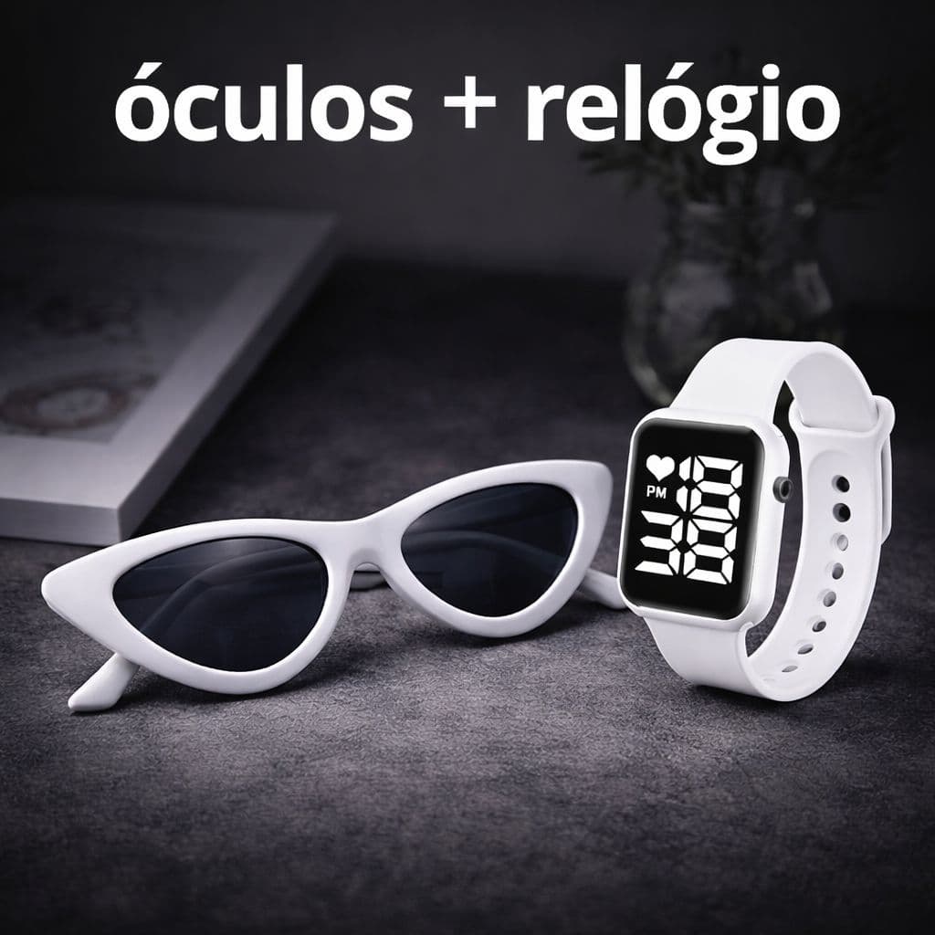 Óculos De Sol  Gatinho infantil Relógio