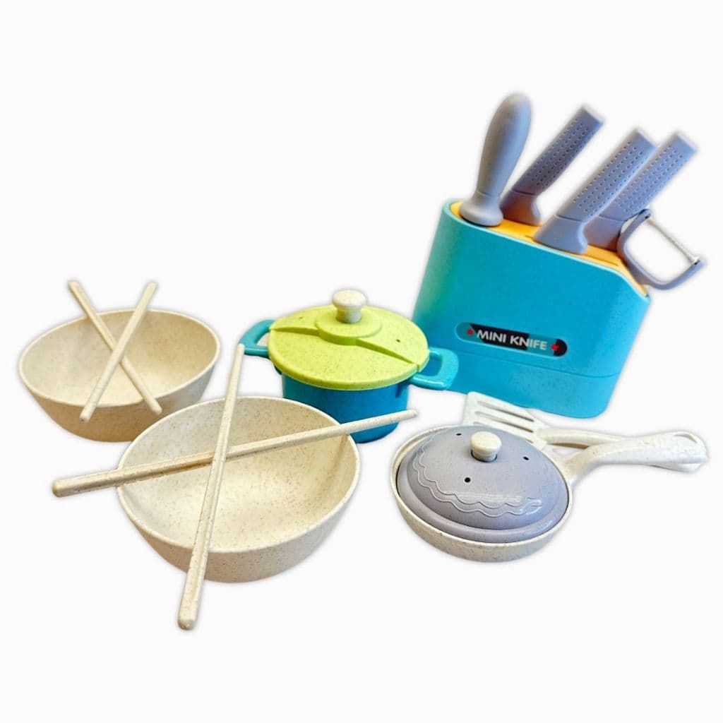 Kit Cozinha Infantil Brinquedo Material Reciclado Orgânico Sustentável Utensílios Comidinhas Faz Conta Eco Friendly Kids