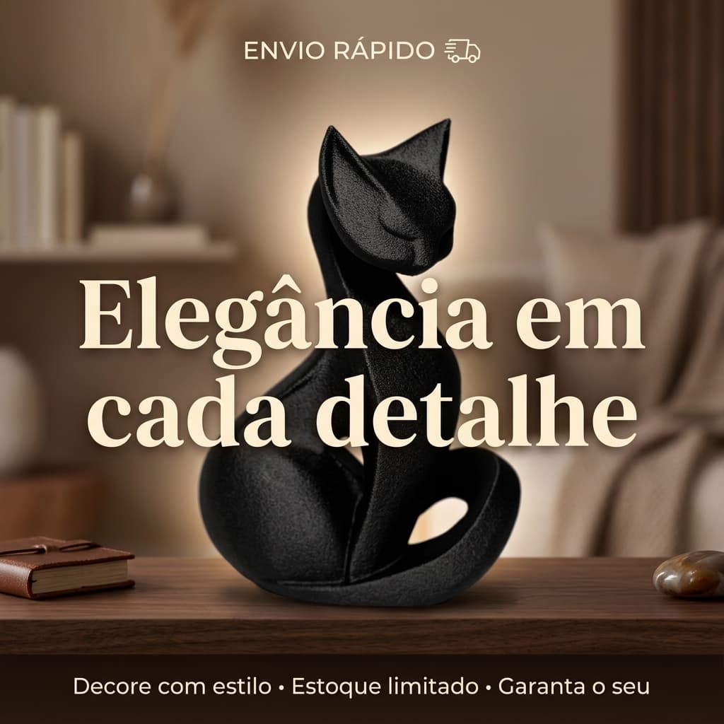 Gato Minimalista Decorativo - Elegância e Mistério para seu Ambiente