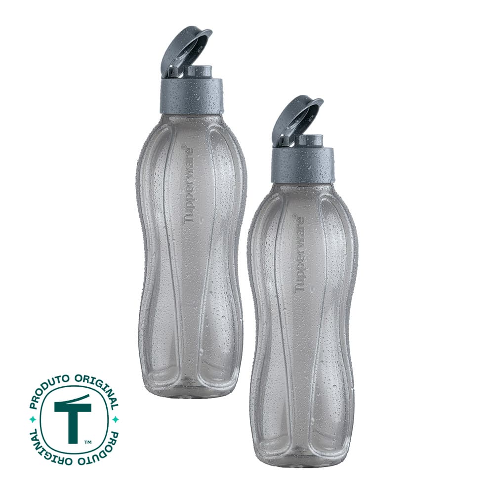 kit 2 Garrafas de Água Tupperware Eco Tupper Chumbo 1L