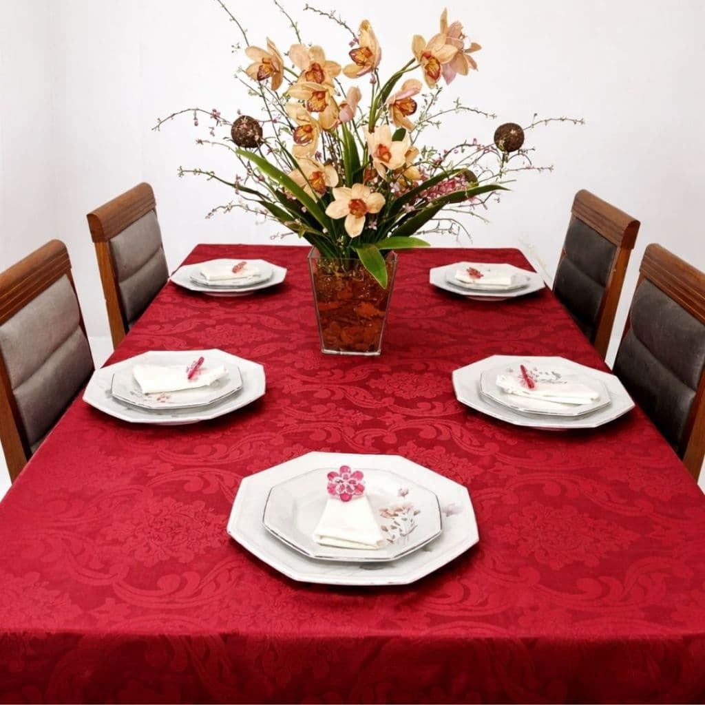 Toalha de mesa de Jantar 4, 6, 8, 10, 12 lugares toalha Jacquard Luxo - cores