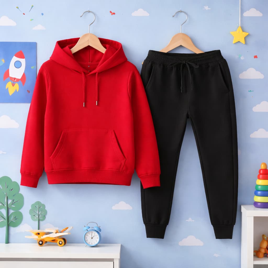 Conjunto Blusa Canguru Infantil e Calça Moletom Várias Cores