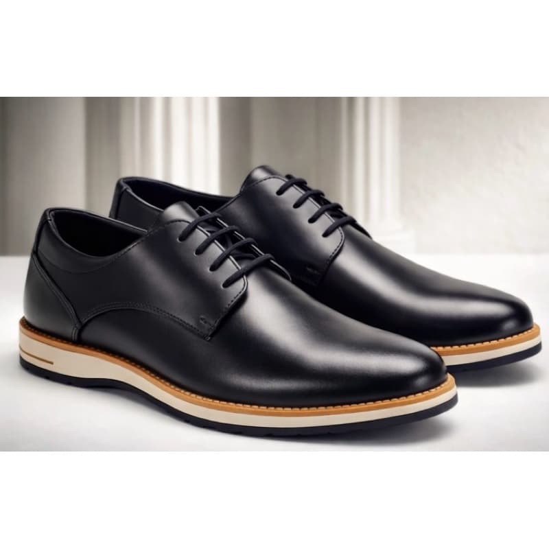 Sapato Oxford Masculino Couro Legítimo Social Confortável Executivo Casual Trabalho Premium com Cadarço