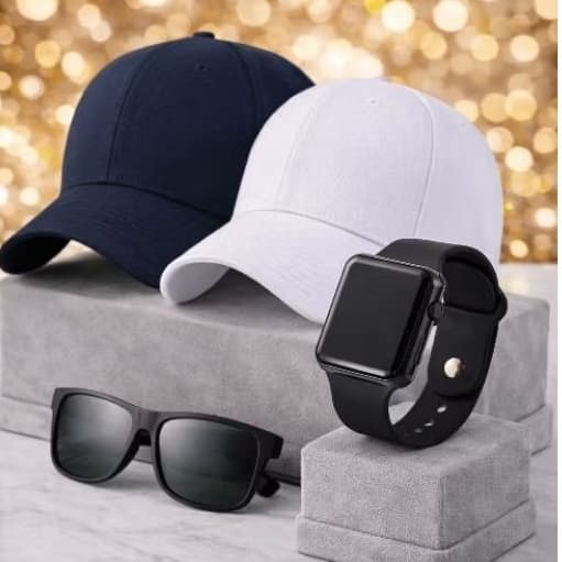 Kit Masculino Relógio Digital + Boné Masculino Liso + Óculos Premium Mega Oferta Black Friday promoçao ano novo 2025