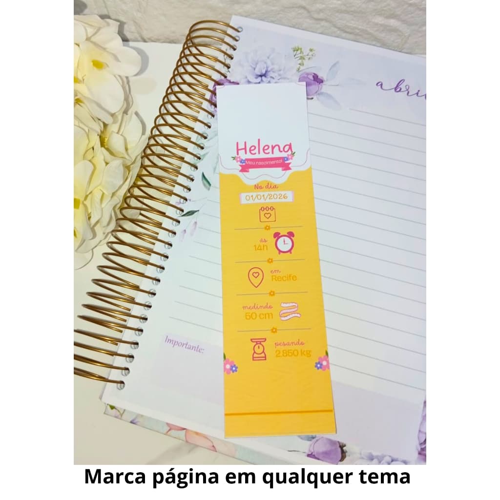 50 Marca Página Personalizado – Meu Bebê Chegou