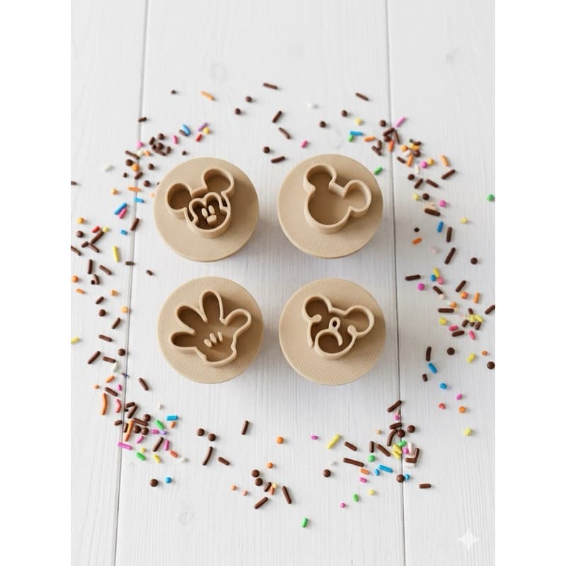 Conjunto 4 carimbos decorativos de brigadeiro - tema Mickey