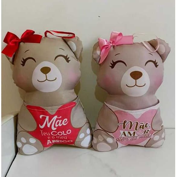 5 Almofadinhas Mamãe Ursa com Bolso frontal Dia das Mães! Monte Presentes e Cestas
