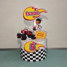 Topo de bolo Blaze - Topo de bolo personalizado com nome - Topo tema Bçaze - Festa desennho blaze - Topper de bolo