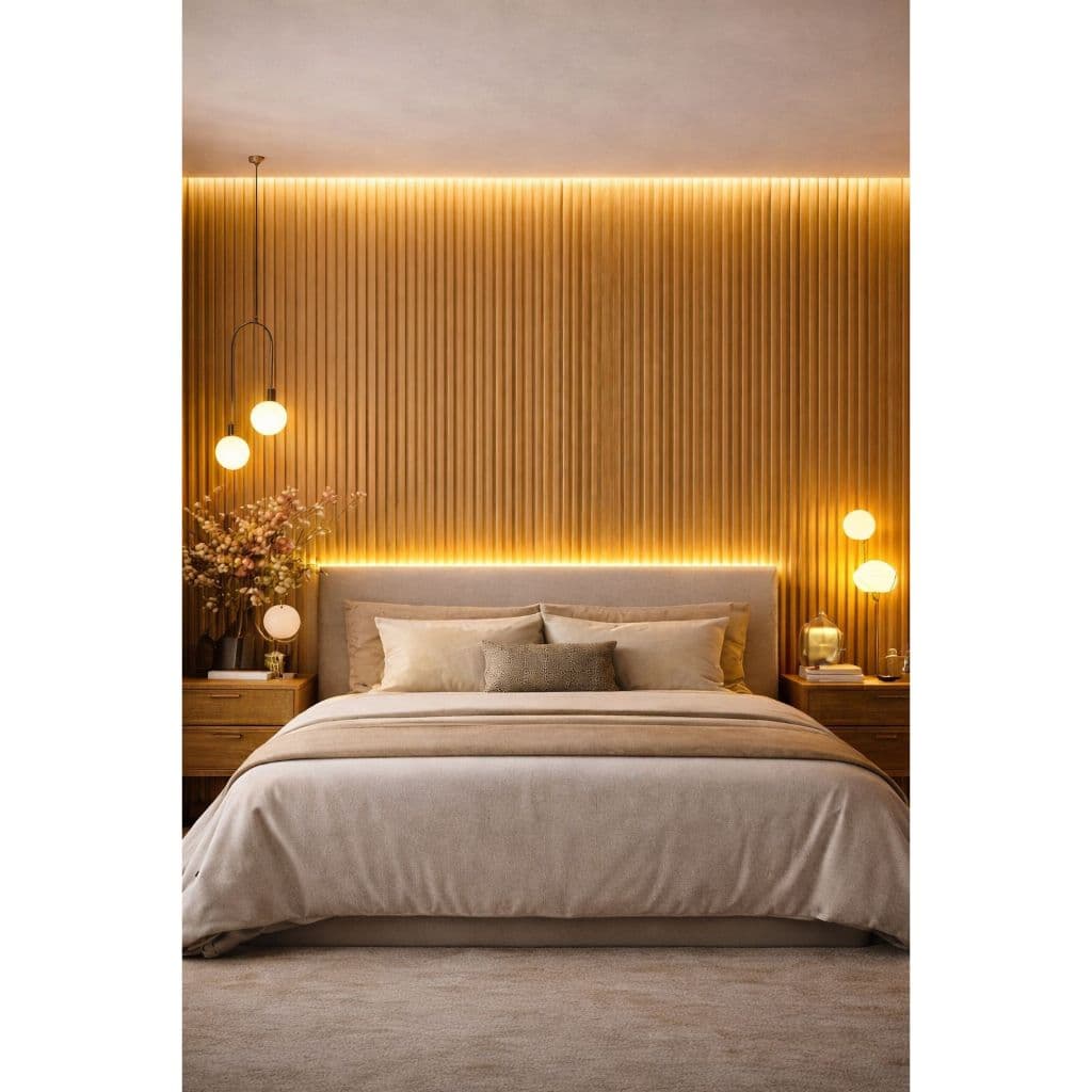 Kit 10 à 20 Cabeceira Placa Ripada MDF Premium 90x10 Solteiro Casal Queen King Super Luxo Envio Full