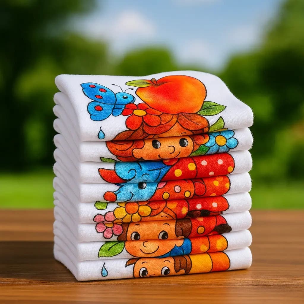 Kit 10 Un. Pano De Prato Estampado Pe De Galinha Variado Cor Branco