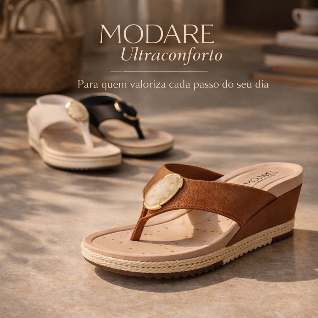 Tamanco Feminino Modare Ultraconforto Macio Elegante Moderno Casual Plataforma Tiras Macias Original