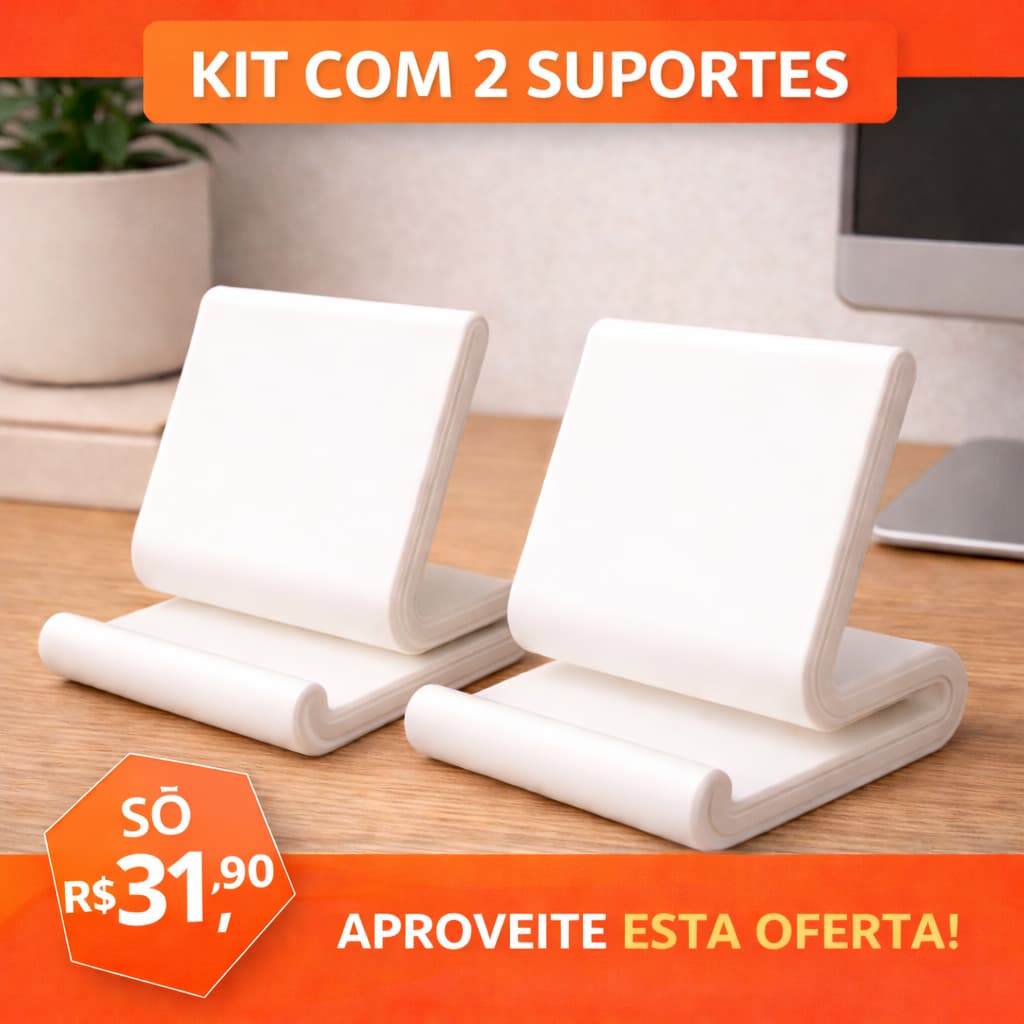 Kit 2 unidades FlexiStand - Suporte de Celular Moderno Minimalista e Seguro