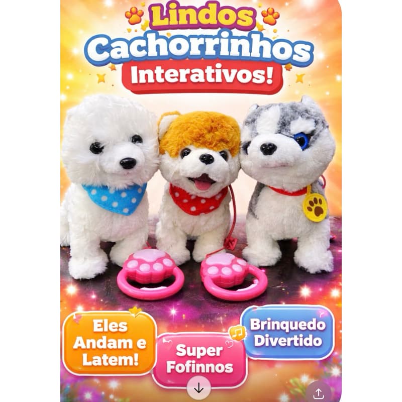 Cachorro e gatinho de pelúcia musical que fala -O brinquedo mais falante que voce ja viu 😍