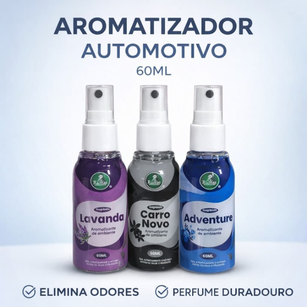 Aromatizador Carro Spray 60ml Perfume Automotivo