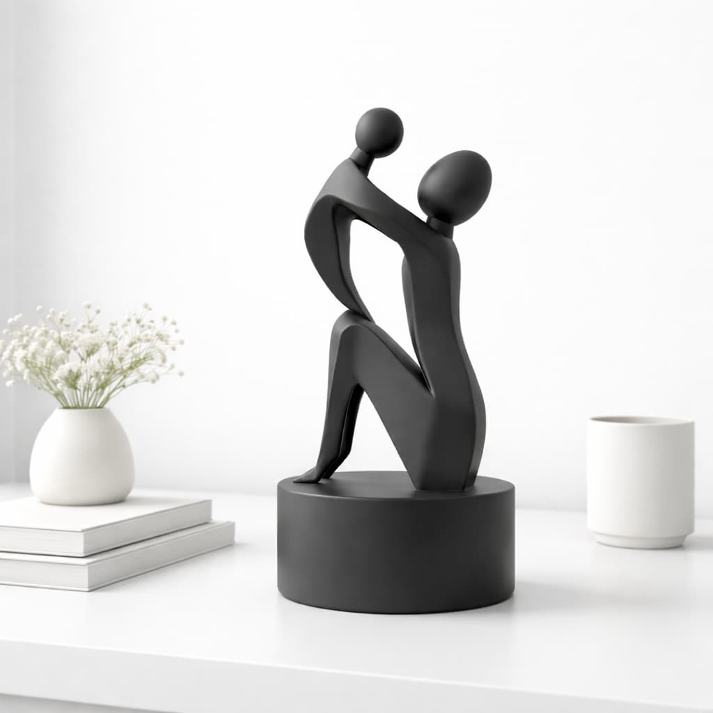 Estátua Mãe e Filho (a) Decoração Enfeite Presente Casa Moderna Minimalista Dia Decorativa Escultura