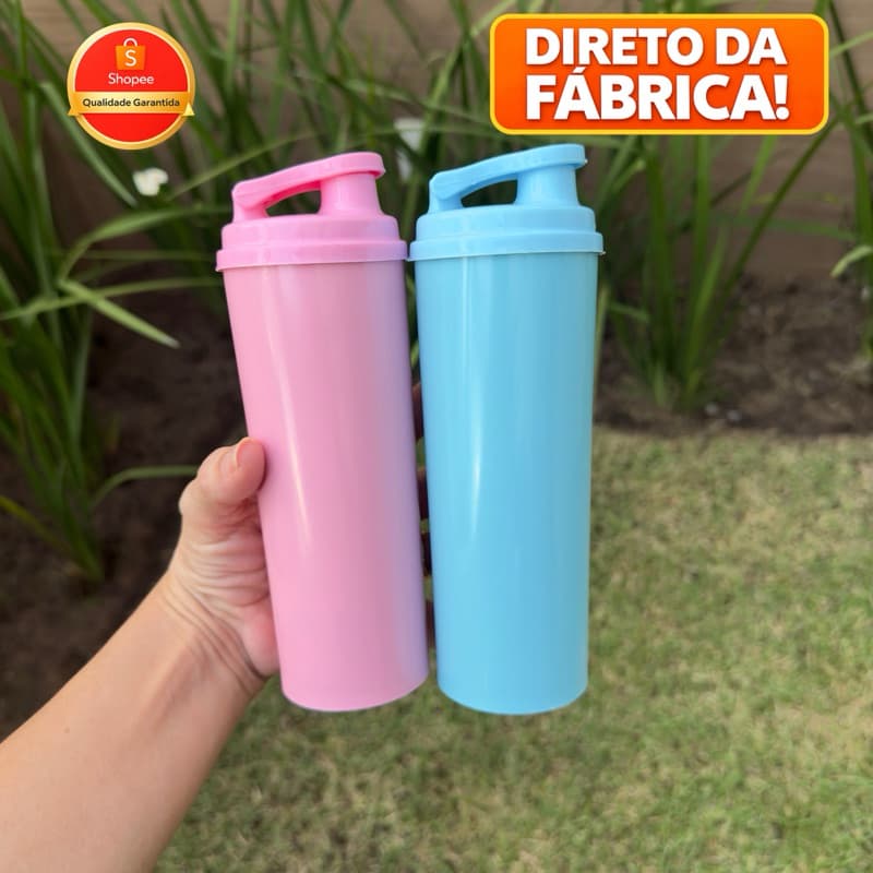 15 unidades copo long drink com tampa squeeze 330ml