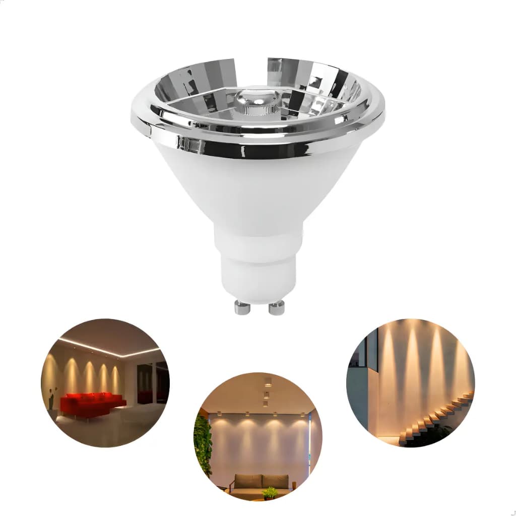Lâmpada LED AR70 4,8W 24 Graus Decorativa Salas Quartos Cozinha Cor Da Luz Branco Quente