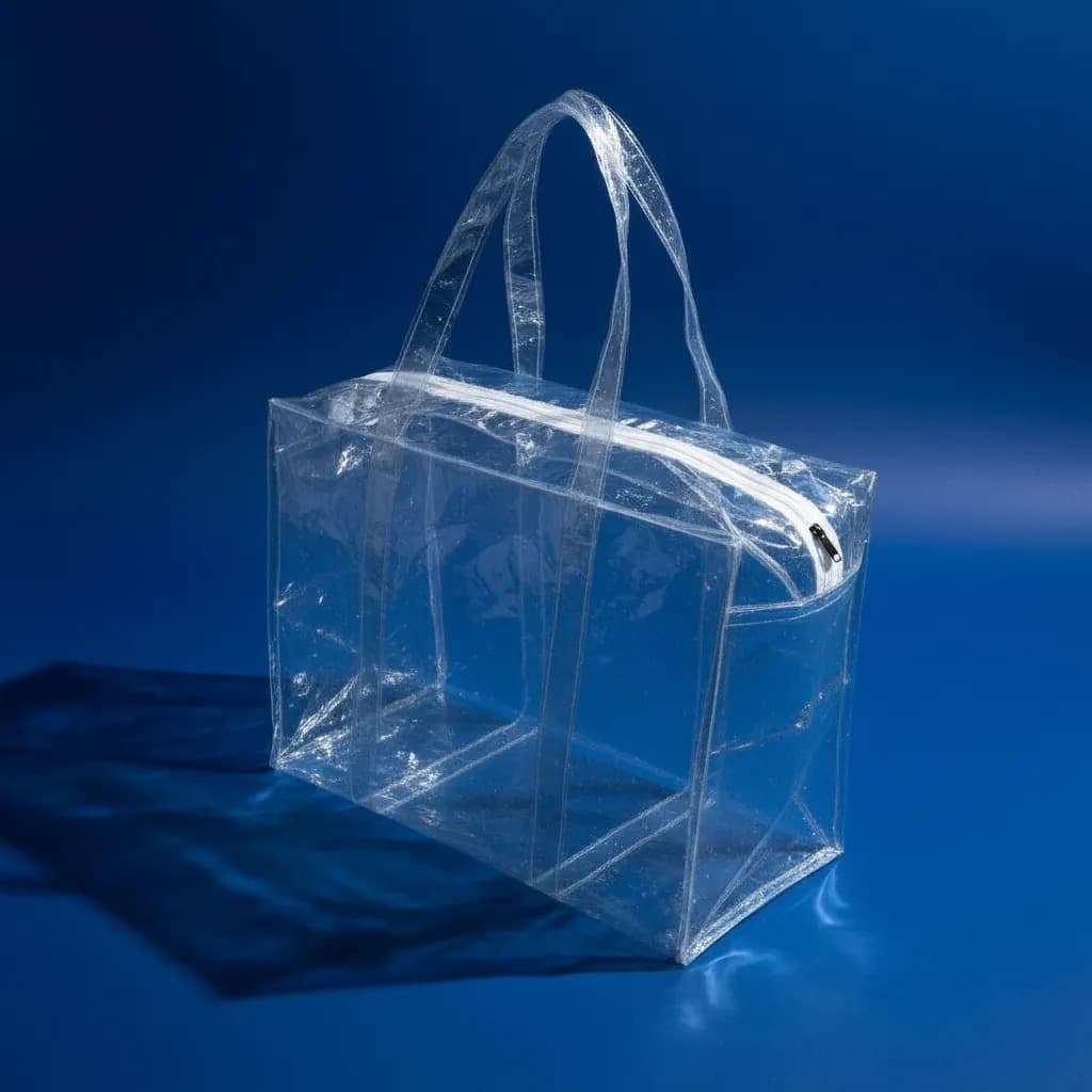 Bolsa Transparente Jumbo Sacola Grande Resistente Com Bolso