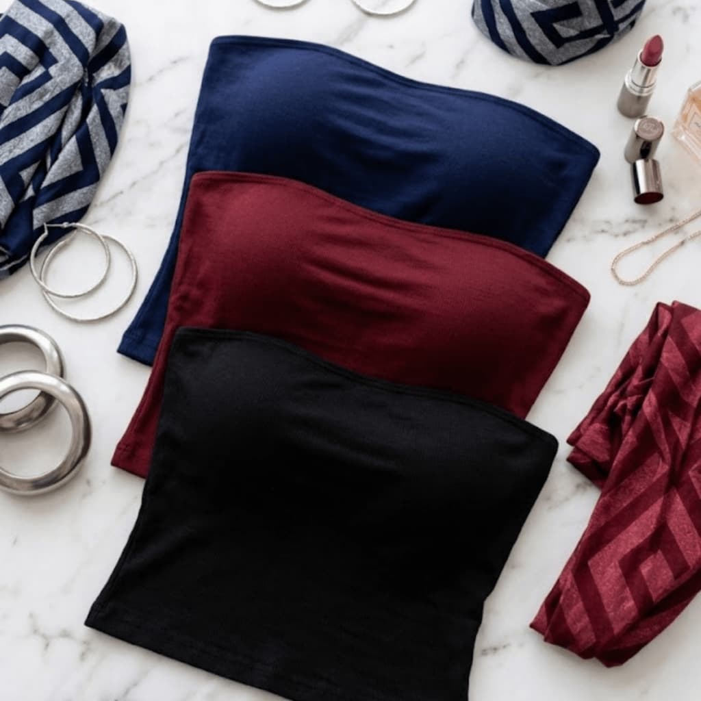 Kit 3 Top Tube Feminino Tomara Que Caia Suplex Confortável Básico Moda Verão Look Casual Estiloso