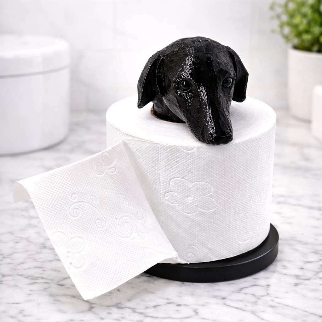 Porta Papel Higiênico Cachorro Salsicha Dachshund Banheiro Decorativo Criativo
