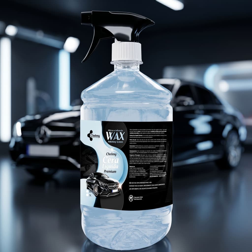 Cera Líquida Automotiva 1 Litro Spray Brilho Proteção Pintura Vidro Lataria Sem Abrasivo Diluível