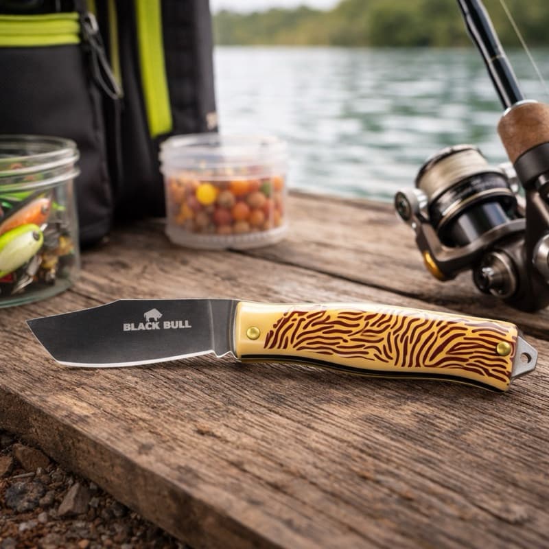 Canivete 3,5” com Capa Aço Inox Dobrável Multiuso Camping Pesca Sobrevivência Resistente