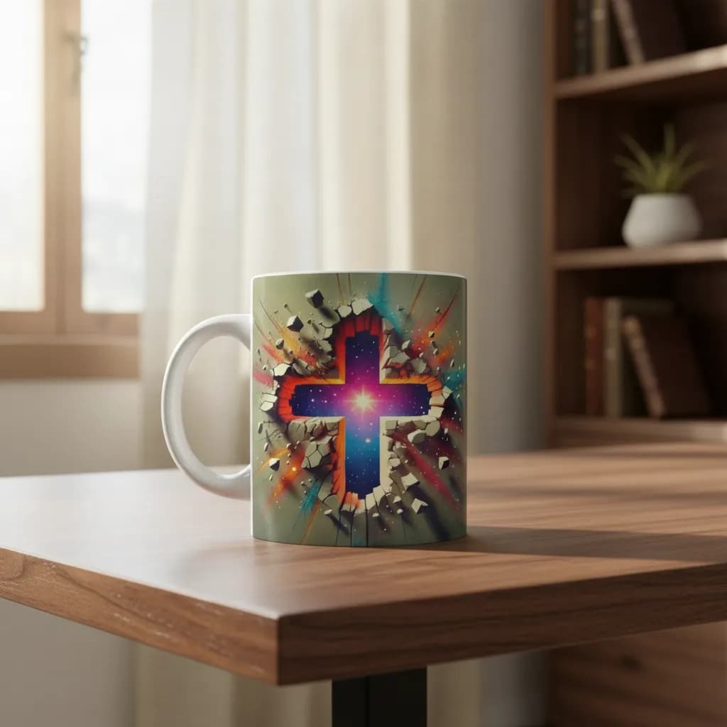 Caneca Gospel Porcelana 3D Jesus Cristo Evangélica Fé