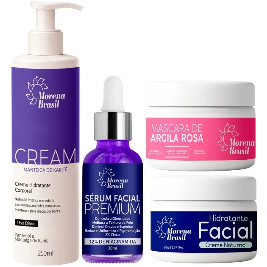 💜✨ Kit Completo de Cuidados Morena Brasil – Hidratação, Tratamento e Renovação da Pele ✨