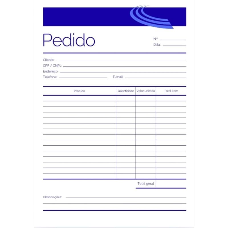 Bloco de Pedidos A4 Autocopiativo 50 folhas