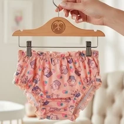 6 Calcinhas Infantil Menina Calcinha Frufru Estampada