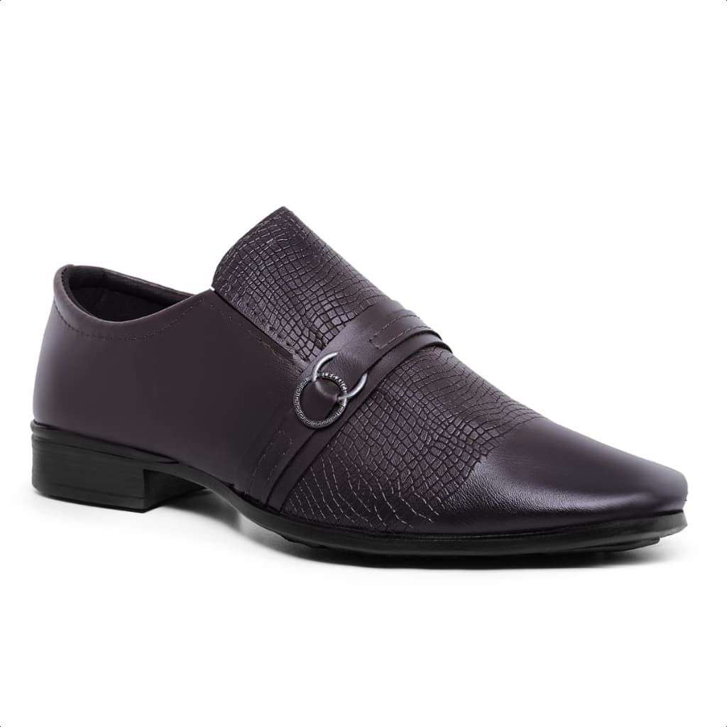 Sapato Social Masculino Couro Sintético Fosco Moda Masculina