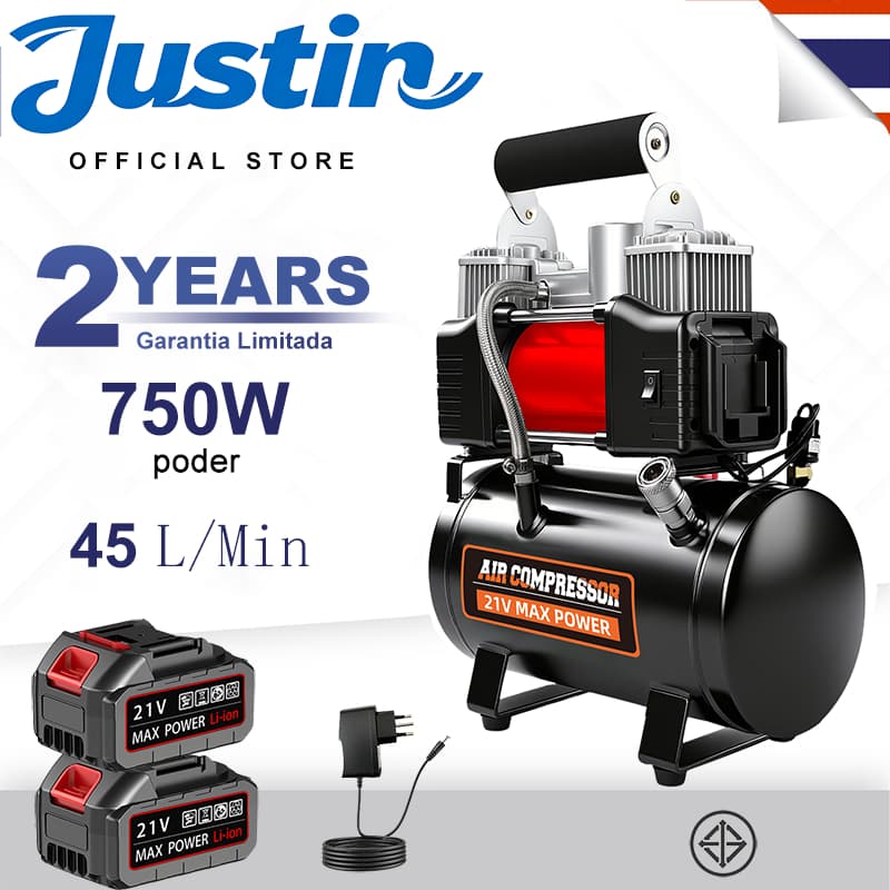 Compressor de ar, 21V, 3CFM, 120PSI, adequado para inflar pneus e para pintura, bomba silenciosa