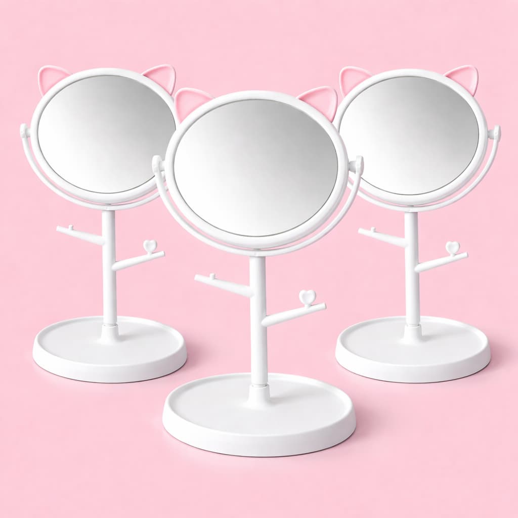 espelho de mesa, bonito, decorativo, compacto, para maquiagem