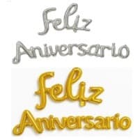 Balão Metalizado Kit c/ 3 Peças “Feliz Aniversário”  – Decorativo REF:1580-FAS