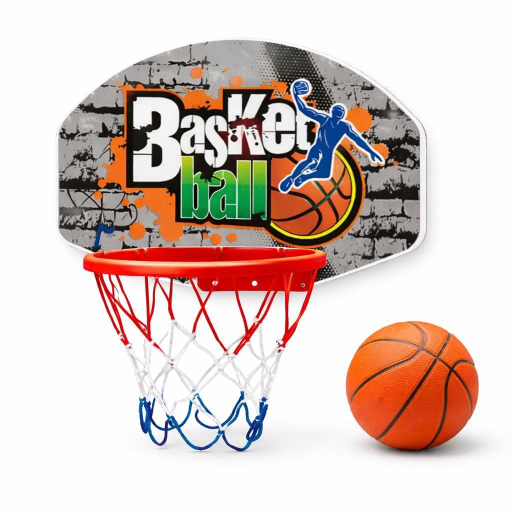 Cesta de Basquete Infantil Com Bola Brinquedo Esportivo Ajustável Diversão Criança Casa