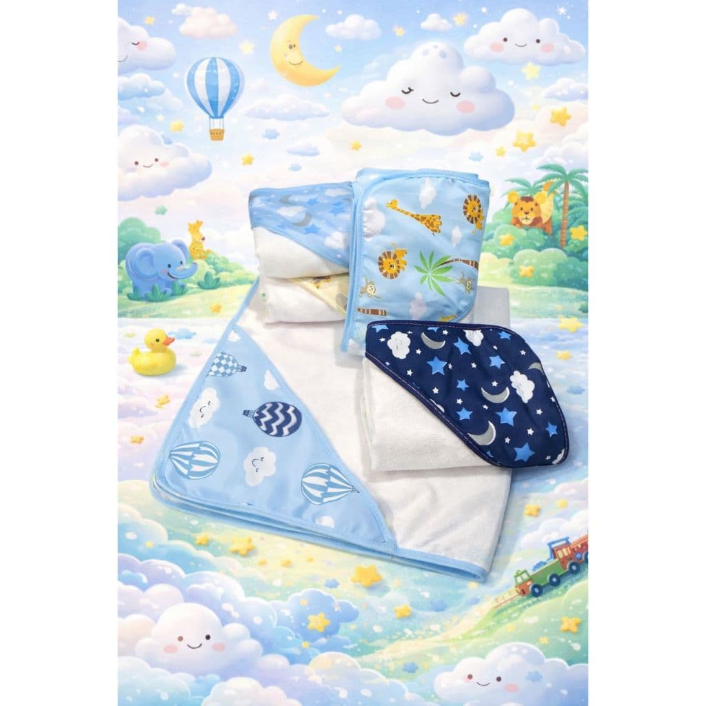 TOALHA COM CAPUZ ESTAMPADA PARA MENINA E MENINO SOFT MACIA
