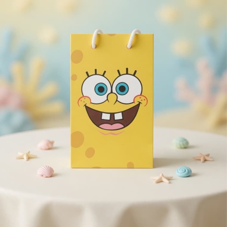 PERSONAGEM BOB ESPONJA Sacolinha P Sacola Surpresa Lembrancinha para Festa