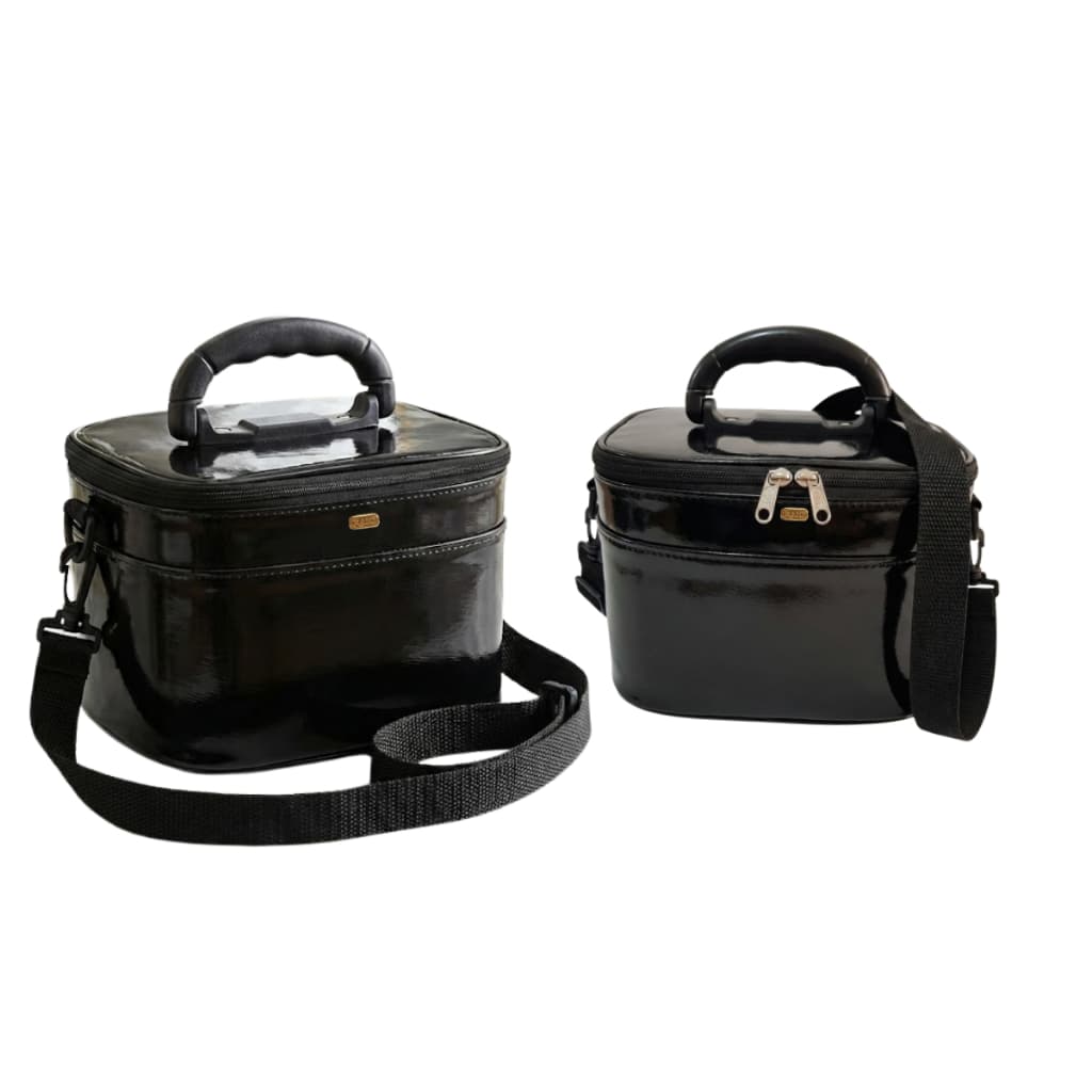 Kit 2 Frasqueira Verniz Black Com Alça Transversal Necessaire