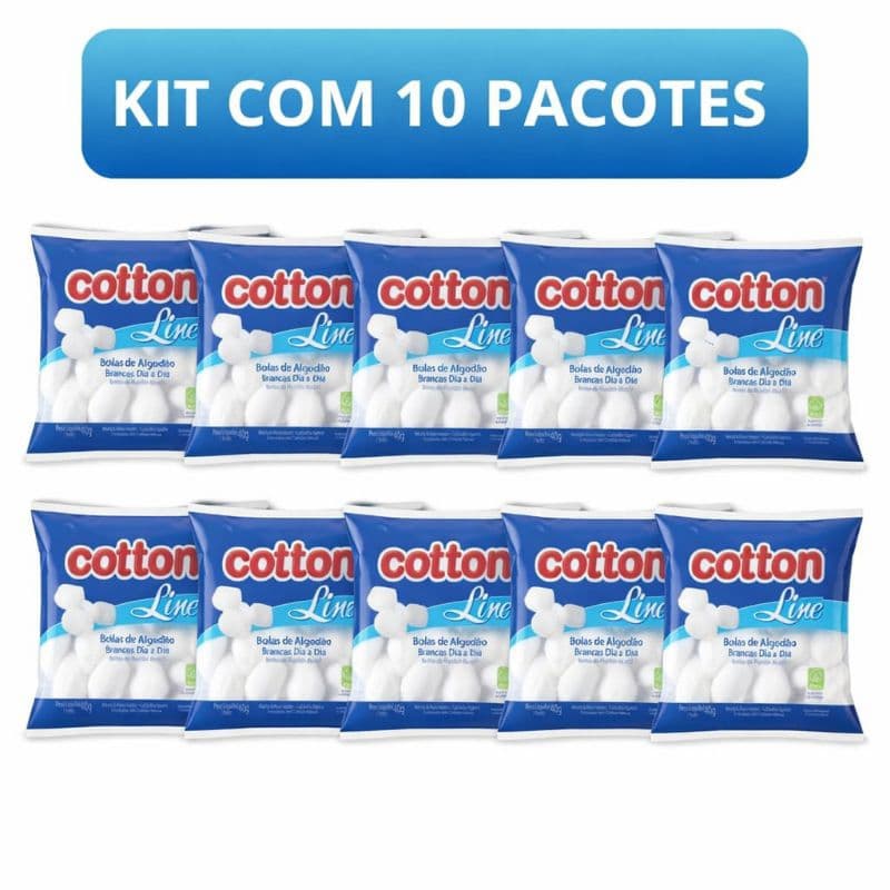 Kit 10 Algodão Em Bola Cotton De 40g Cada