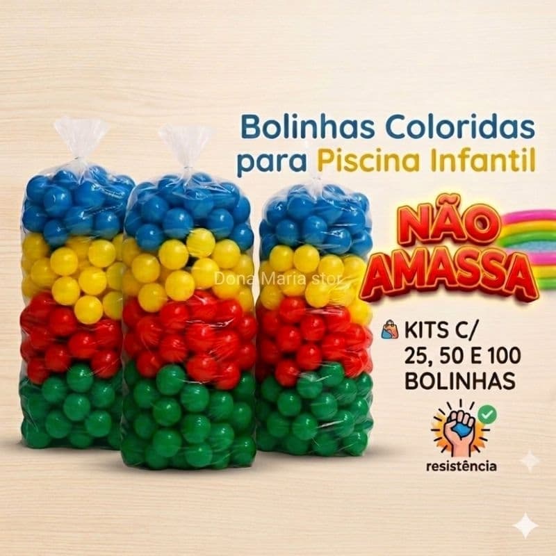 Bolinhas Coloridas Alta Qualidade Para Piscina Infantil Não Amassa