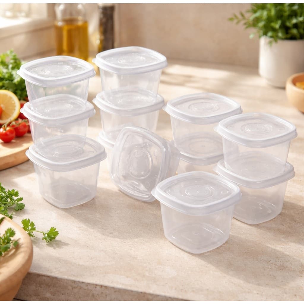 Conjunto 6 Potes Pop 170 ml Quadrado Lanchinhos Plasutil